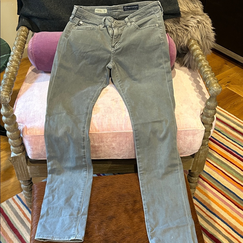 super soft grey straight leg AG jeans